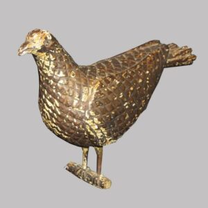 30-20669, Folk art chip carved wood bird, cross hatched body, original paint, Mountz style. $2,850