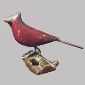 25-11777, Carved wood cardinal painted surface, found in Berks Co., PA late 19th early 20th century. $495