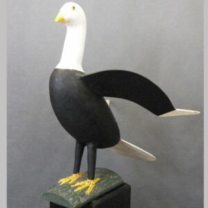 30-20207, Carved and painted large size wood eagle by Oakley Canfield, Ravenna, OH 1907-1995. $3,950