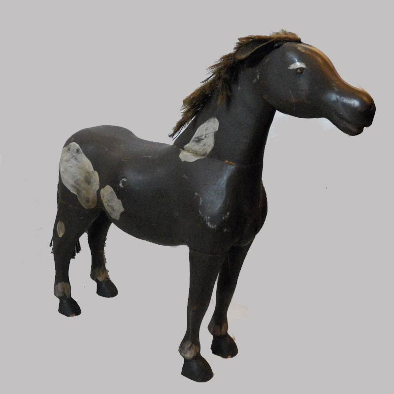 23-6988, Carved wood horse probably a child's toy, Berks/Lehigh Co., PA, 24"L by 23" H. $1,950